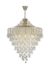 Inina Pendant 9 Light E14 French Gold/Crystal Item Weight: 27.7kg