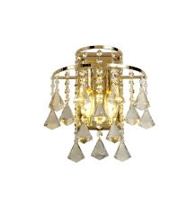 Inina Wall Lamp Switched 2 Light E14 French Gold/Crystal