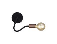Issa Flexible Switched Wall Lamp, 1 Light E27, Satin Black/Brushed Copper
