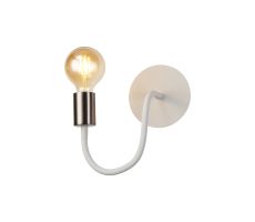 Issa Flexible Switched Wall Lamp, 1 Light E27 Satin White/Satin Nickel
