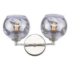 Izzy 2 Light G9 Polished Chrome Wall Light C/W Smoked Organic Glass Shades