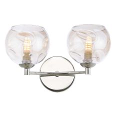 Izzy 2 Light G9 Polished Chrome Wall Light C/W Champagne Organic Glass Shades