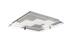 Jersey Ceiling 20W LED Square 3000K, 1800lm, Polished Chrome/Opal White Glass, 3yrs Warranty