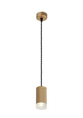 Jovis 1 Light 11cm Pendant Light GU10, Champagne Gold/Acrylic Ring