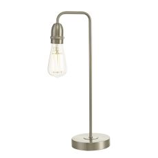 Kiefer 1 Light E27 Satin Chrome Table Lamp With Inline Switch