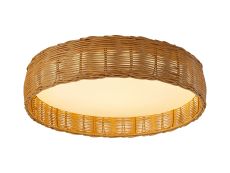 Kilimanjaro 50W LED Ceiling Light, CCT 2700/4000/5000K, 3800lm, Beige Rattan, 5yrs Warranty