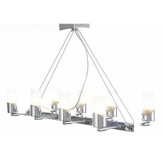 Kopus Rectangular Pendant On Cable 8 Light G9 Polished Chrome/Frosted Glass