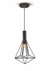 Kristoff Single Geometric Pendant 1 Light E27 Black