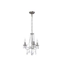 Kyra Pendant 3 Light E14 Satin Nickel/Crystal