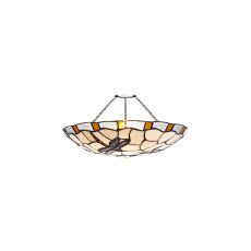 Lana 35cm Tiffany Non-electric Uplighter Shade, Amber/Ccrain/Clear Crystal