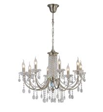 Leana Pendant 8 Light E14 Satin Nickel/Crystal