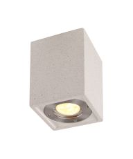 Jeno Rectangular Spotlight, 1 x GU10 (Max 12W), IP65, White Concrete, 2yrs Warranty