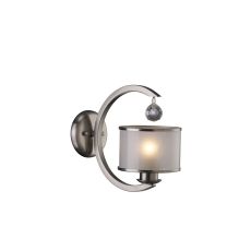 Lincoln Wall Lamp 1 Light E27 Satin Nickel/Glass/Crystal