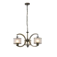 Lincoln Ceiling 3 Light E27 Antique Brass/Glass/Crystal