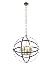 Linso Pendant, 6 x E14, Black/Gold