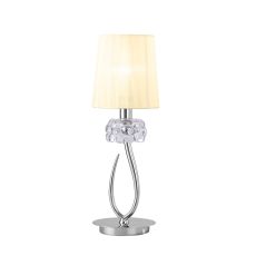 Loewe Table Lamp 1 Light E14 Small, Polished Chrome With Ccrain Shade