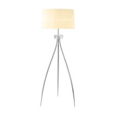 Loewe Floor Lamp 3 Light E27, Polished Chrome With Ccrain Shade