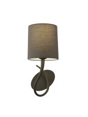 Lua Wall Lamp Switched 1 Light E27, Ash Grey With Ash Grey Shade