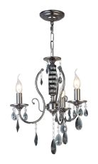 Luna Ceiling 3 Light E14 Black Chrome/Crystal