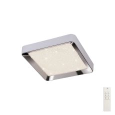 Male Flush 50cm Square 24W LED 3000K-6500K Tuneable, 1920lm, Remote Control Chrome / White / Acrylic, 3yrs Warranty