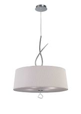 Mara Pendant 4 Light E27 Round, Polished Chrome With Ivory White Shade