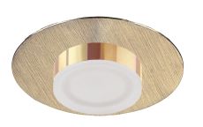 Marcel Recessed Down Light 4W LED Round 3000K IP44, 360lm, Satin Gold/Frosted Acrylic/Gold, Cut Out: 70mm, Driver Included, 3yrs Warranty