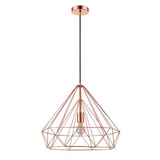 Rockfordn 1 Light E27 Adjustable Copper Pendant