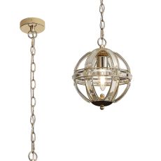 Meteor Extra Small Round Pendant, 1 Light E27, French Gold