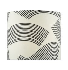 Miho 1 Light E27 Cream And Black Patterned 34cm Linen Cylinder Shade (Shade Only)