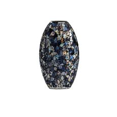 (DH) Myra Mosaic Vase Large Blue/Silver