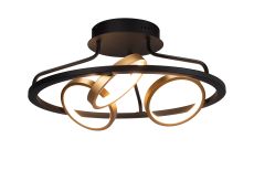 Nakia Round Ceiling, 3 Ring, 25W LED, 3200K, 1375lm, Satin Black / Gold, 3yrs Warranty