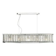 Nantes 5 Light G9 Polished Chrome Adjustable Linear Pendant With Faceted Acrylic Beads
