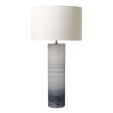 Nlouisre 1 Light E27 Black And White Ceramic Table Lamp With Inline Switch C/W Gift White Cotton 38cm Drum Shade