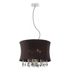 Niki Pendant 4 Light E14 With Black Shade Polished Chrome/Smoked Crystal