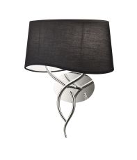 Ninette Wall Lamp 2 Light E14, Polished Chrome With Black Shade