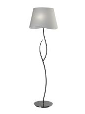 Ninette Floor Lamp 4 Light E27, Polished Chrome With Ivory White Shade