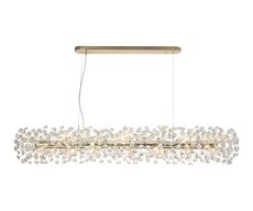 Riptor Oblong Linear Pendant 14 Light G9 French Gold/Crystal