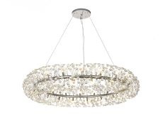 Riptor Pendant 1.4m Ring 36 Light G9 Polished Chrome/Crystal, Item Weight: 19.4kg