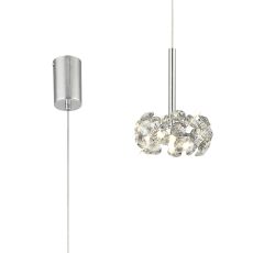 Riptor 1 Light G9 2m Single Pendant With Polished Chrome And Crystal Shade