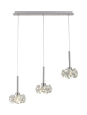 Riptor 3 Light G9 2m Linear Pendant With Polished Chrome And Crystal Shade