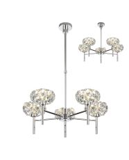 Riptor 5 Light G9 Telescopic Light With Polished Chrome And Crystal Shade