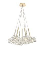 Riptor 7 Light G9 1.5m Cluster Pendant With French Gold And Crystal Shade