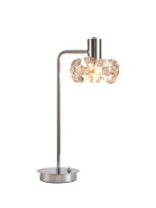 Riptor 1 Light G9 Reader Table Lamp And Crystal Shade, Polished Chrome