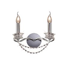 Nydia Wall Lamp 2 Light E14 Polished Chrome/Crystal