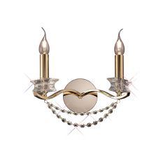 Nydia Wall Lamp 2 Light E14 French Gold/Crystal