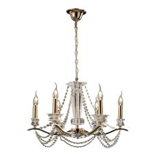 Nydia Pendant 6 Light E14 French Gold/Crystal