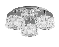 O2 Flush Ceiling 3 Light G9 Small, Polished Chrome