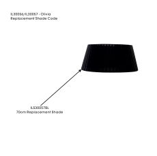 Olivia Organza Pendant Shade Black For IL30056/57, 700mmx300mm