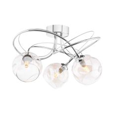 Onawa 3 Light G9 Polished Chrome Semi Flush Ceiling Fitting C/W Champagne Organic Glass Shades.