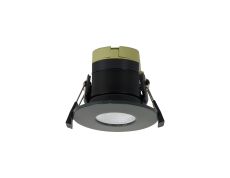 Orbio 8W, 90mA, Dimmable CCT LED Fire Rated Downlight, Charcoal Fascia, Cut Out: 70mm, 900lm, 60° Deg, IP65 DRIVER INC. 5yrs Warranty